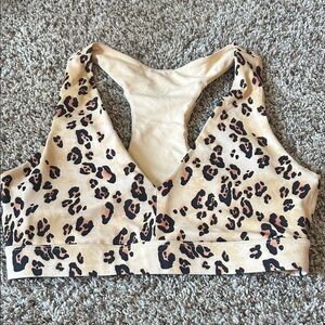 Fabletics Tan Leopard Sports Bra